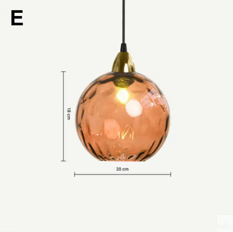 Modern colorful glass ball lustre pendant lights for kitchens