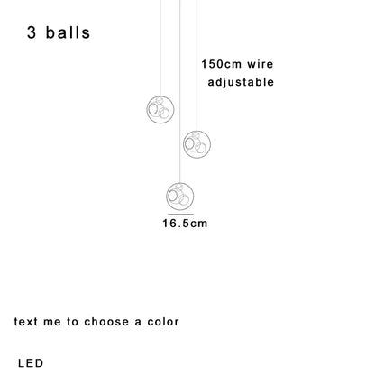 Modern colorful glass ball pendant light for dining room