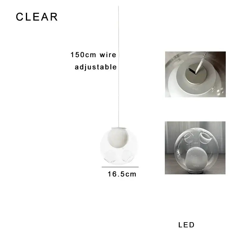 Modern colorful glass ball pendant light for dining room