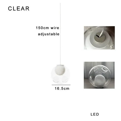 Modern colorful glass ball pendant light for dining room