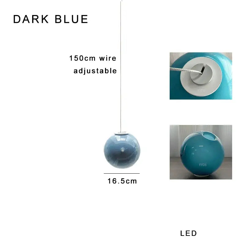 Modern colorful glass ball pendant light for dining room