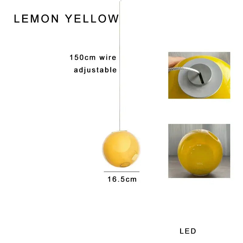 Modern colorful glass ball pendant light for dining room
