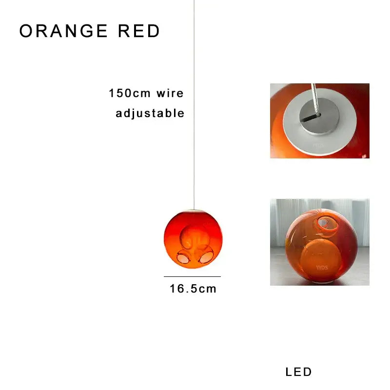 Modern colorful glass ball pendant light for dining room