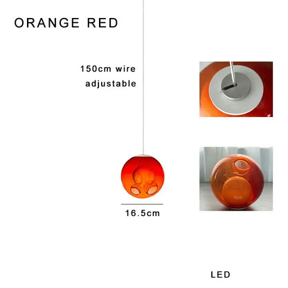 Modern colorful glass ball pendant light for dining room