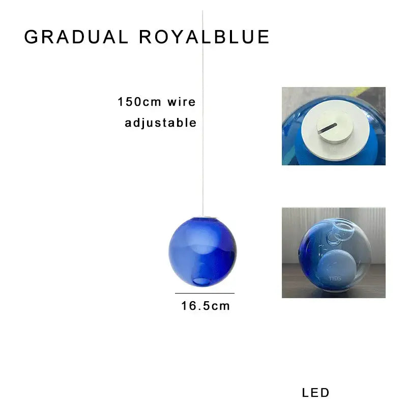 Modern colorful glass ball pendant light for dining room
