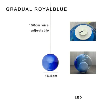 Modern colorful glass ball pendant light for dining room