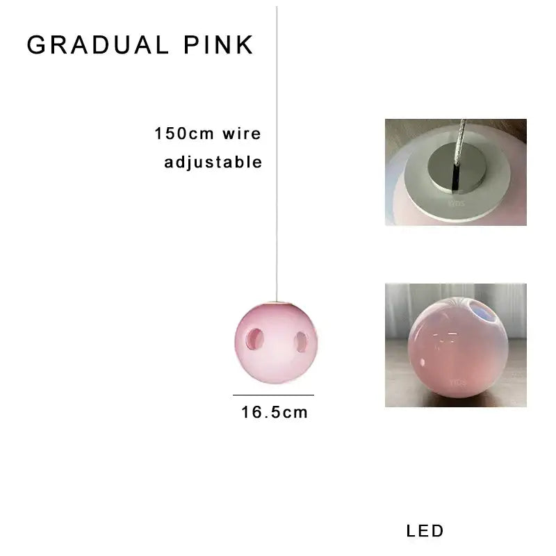 Modern colorful glass ball pendant light for dining room