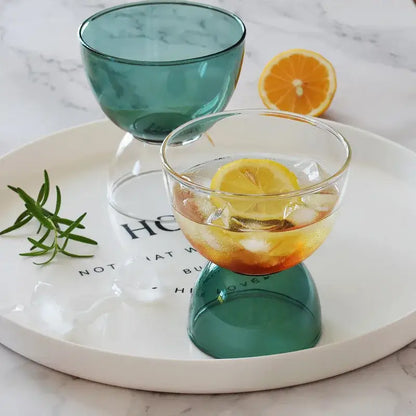 Modern colorful glass dessert ice cream cup set dining room glassware