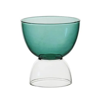Modern colorful glass dessert ice cream cup set dining room glassware