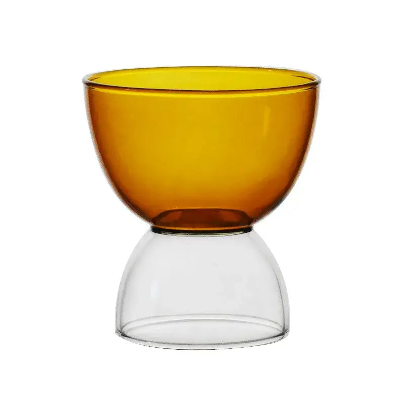 Modern colorful glass dessert ice cream cup set dining room glassware