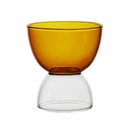 Modern colorful glass dessert ice cream cup set dining room glassware