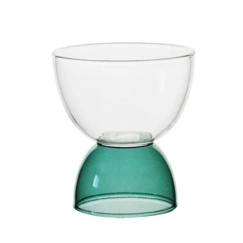 Modern colorful glass dessert ice cream cup set dining room glassware