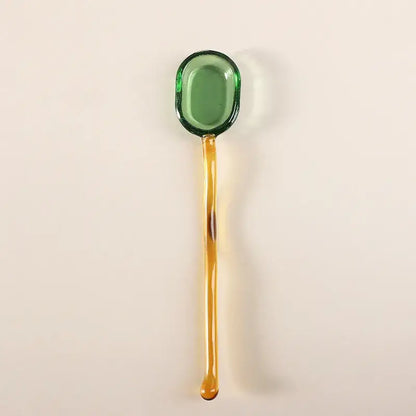 Modern colorful glass dessert spoon set dining room kitchenware
