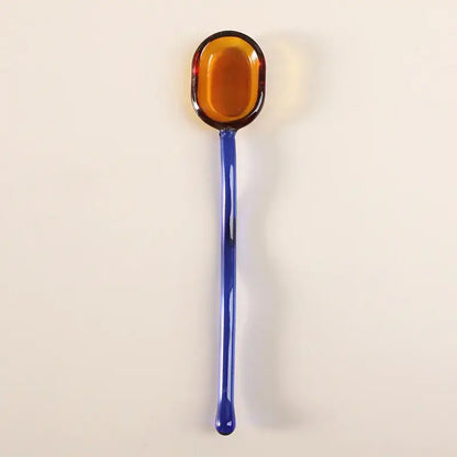 Modern colorful glass dessert spoon set dining room kitchenware