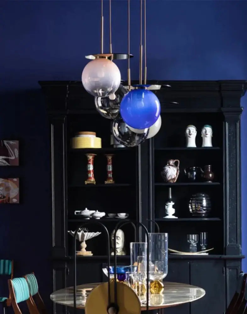 Modern colorful glass metal pendant lamp for dining room