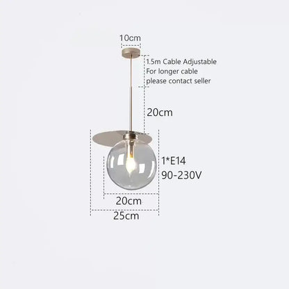 Modern colorful glass metal pendant lamp for dining room