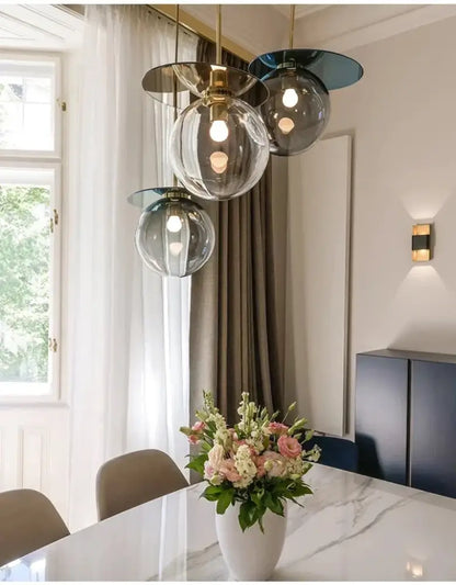 Modern colorful glass metal pendant lamp for dining room