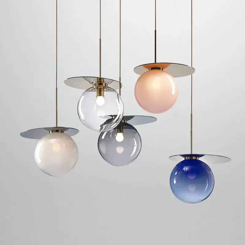 Modern colorful glass metal pendant lamp for dining room