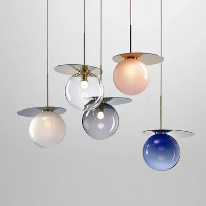 Modern colorful glass metal pendant lamp for dining room