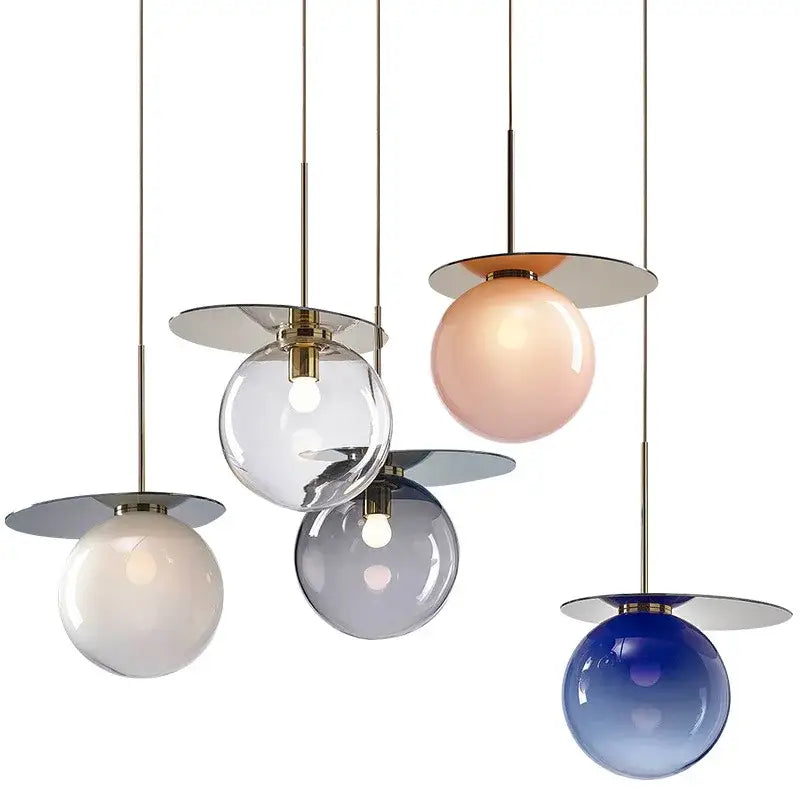 Modern colorful glass metal pendant lamp for dining room
