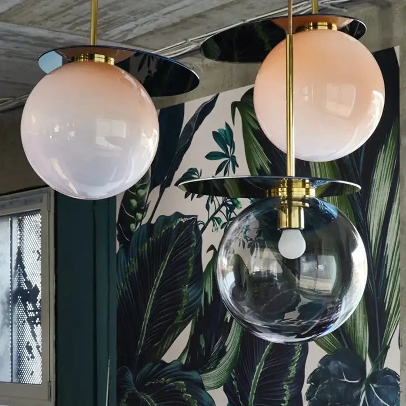 Modern colorful glass metal pendant lamp for dining room