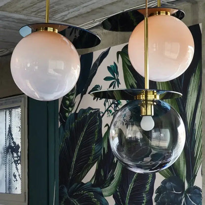 Modern colorful glass metal pendant lamp for dining room