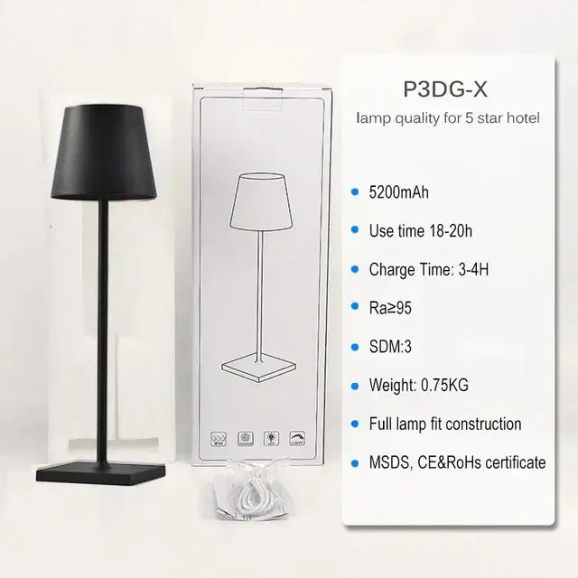 Modern colorful rechargeable table lamp for dining room