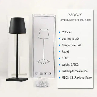 Modern colorful rechargeable table lamp for dining room