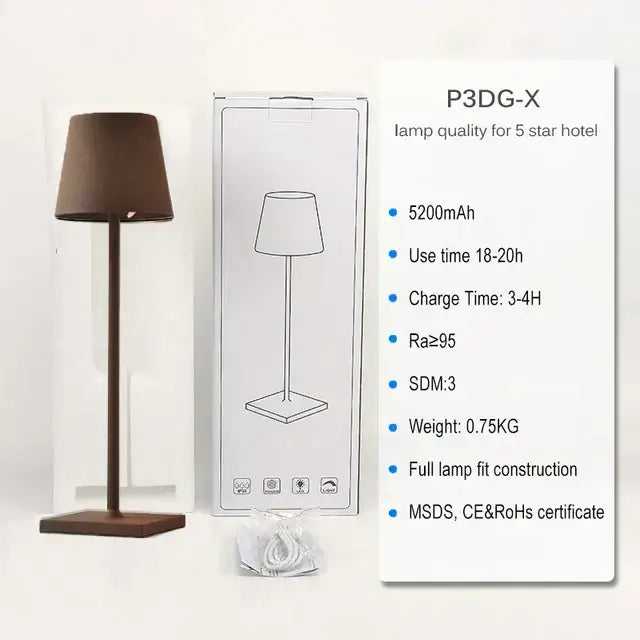 Modern colorful rechargeable table lamp for dining room