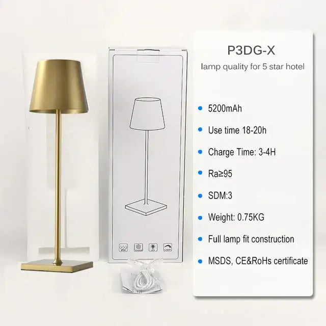 Modern colorful rechargeable table lamp for dining room