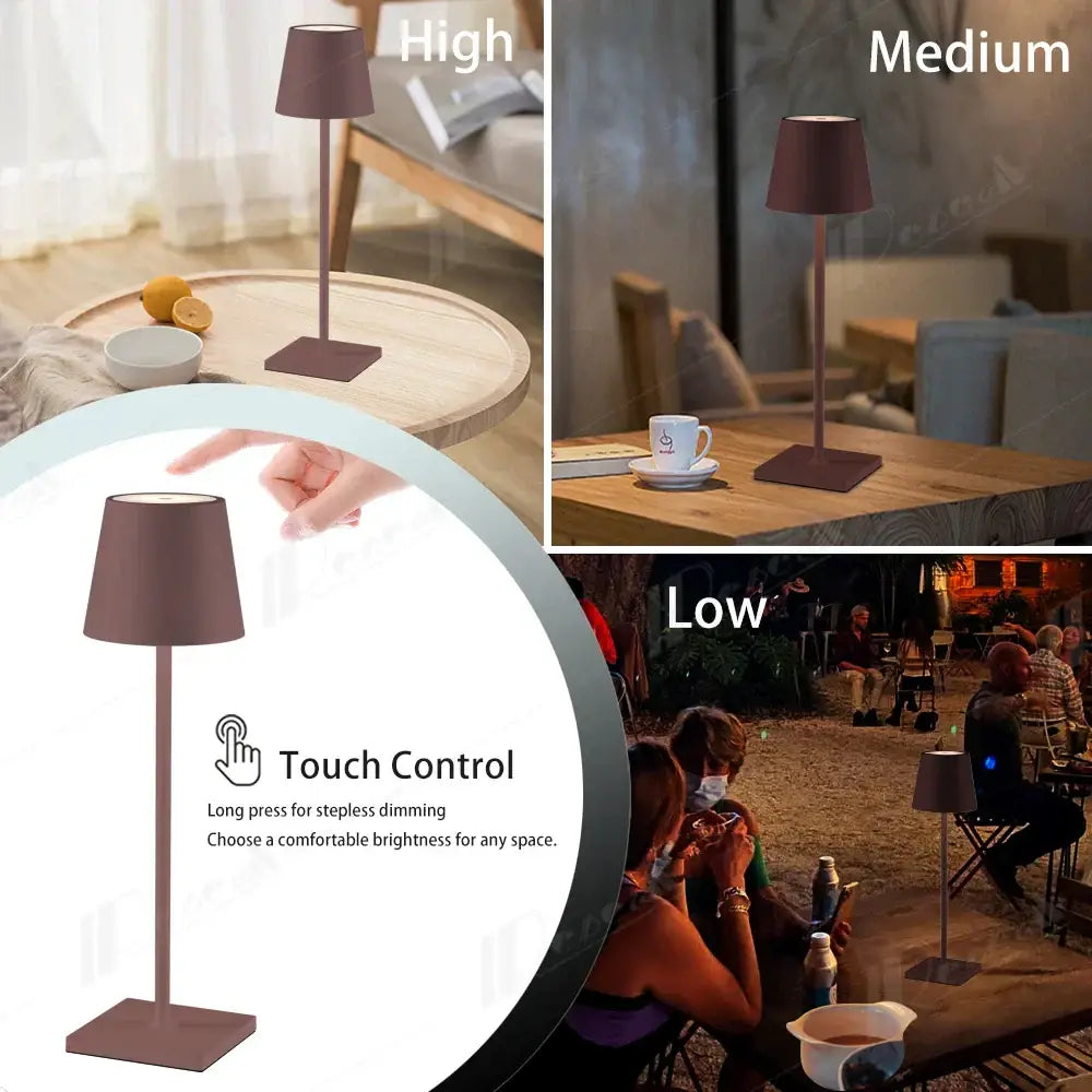 Modern colorful rechargeable table lamp for dining room