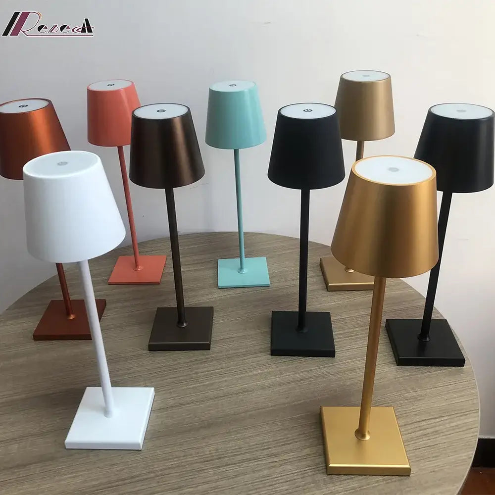 Modern colorful rechargeable table lamp for dining room