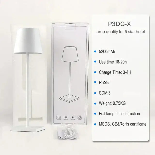 Modern colorful rechargeable table lamp for dining room