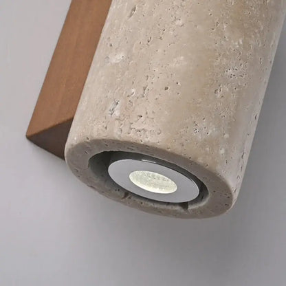 Modern concrete and wood led wall sconce bedroom light