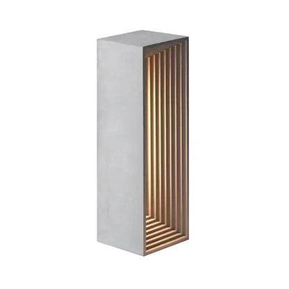 Modern concrete stone table lamp bedroom wood slat touch light
