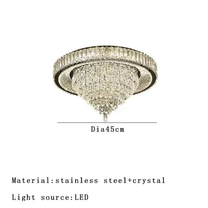 Modern cone crystal ceiling chandelier living room luxury light