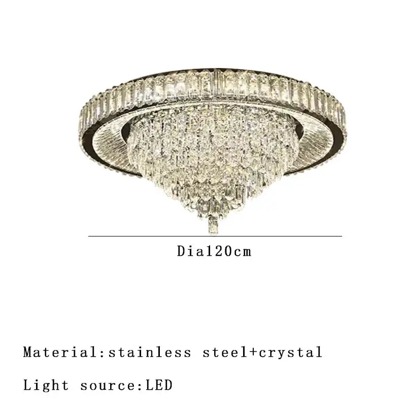 Modern cone crystal ceiling chandelier living room luxury light
