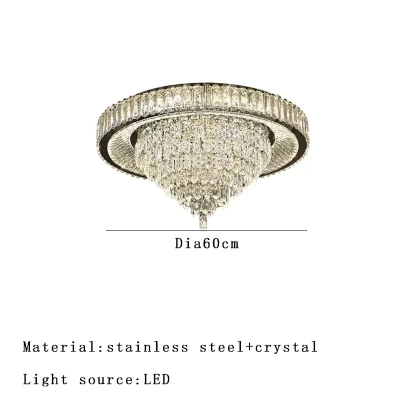 Modern cone crystal ceiling chandelier living room luxury light
