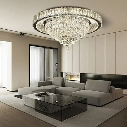 Modern cone crystal ceiling chandelier living room luxury light