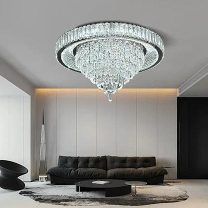 Modern cone crystal ceiling chandelier living room luxury light