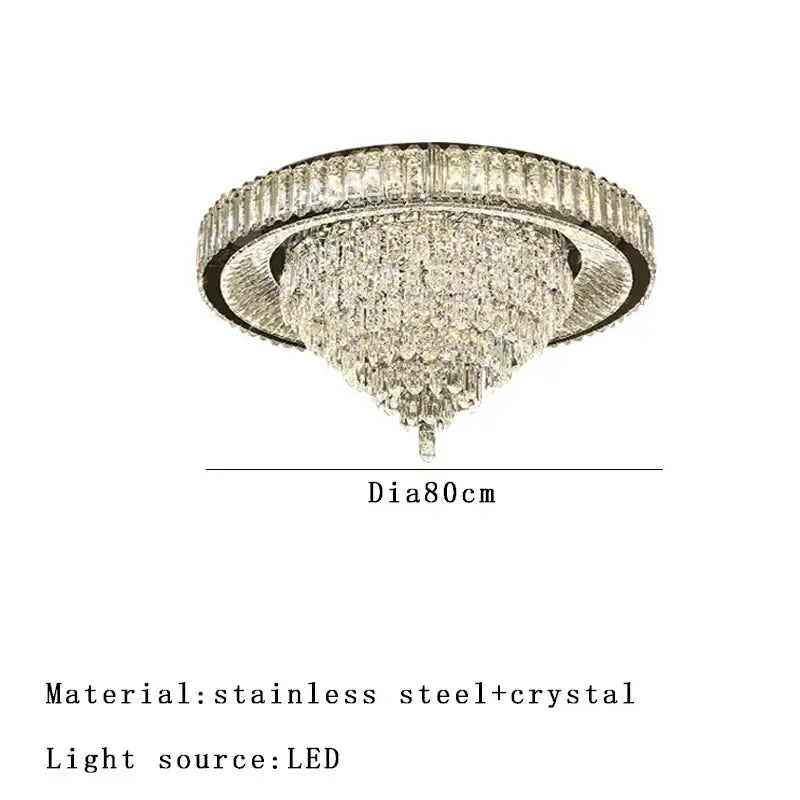 Modern cone crystal ceiling chandelier living room luxury light