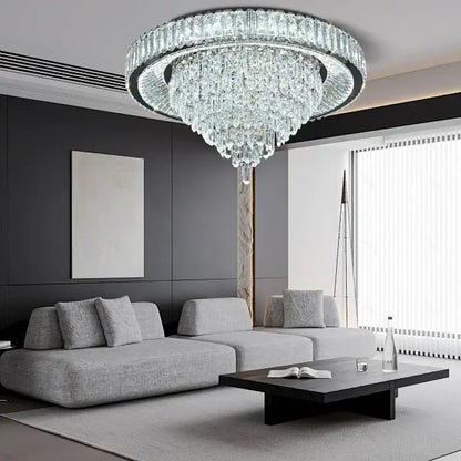 Modern cone crystal ceiling chandelier living room luxury light