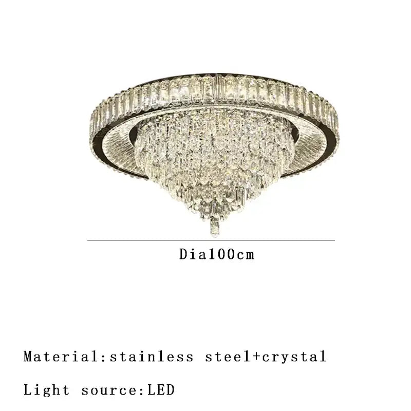 Modern cone crystal ceiling chandelier living room luxury light