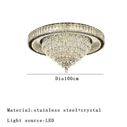 Modern cone crystal ceiling chandelier living room luxury light