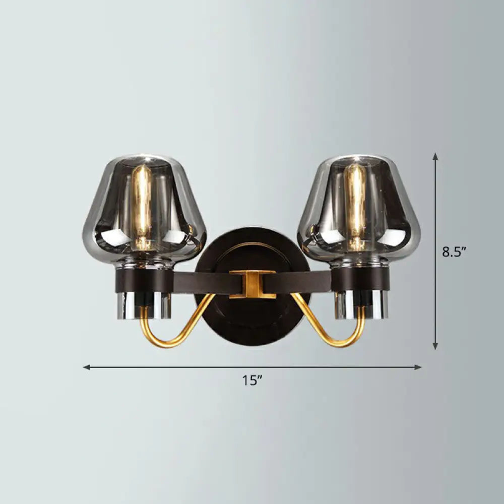 DecorBites™ Modern Conical Porch Wall Mount Glass Light Fixture with 1-Light