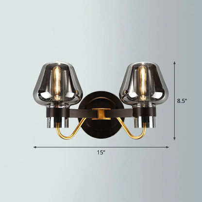 DecorBites™ Modern Conical Porch Wall Mount Glass Light Fixture with 1-Light