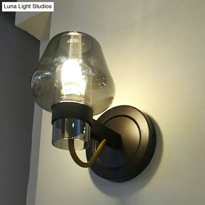 DecorBites™ Modern Conical Porch Wall Mount Glass Light Fixture with 1-Light