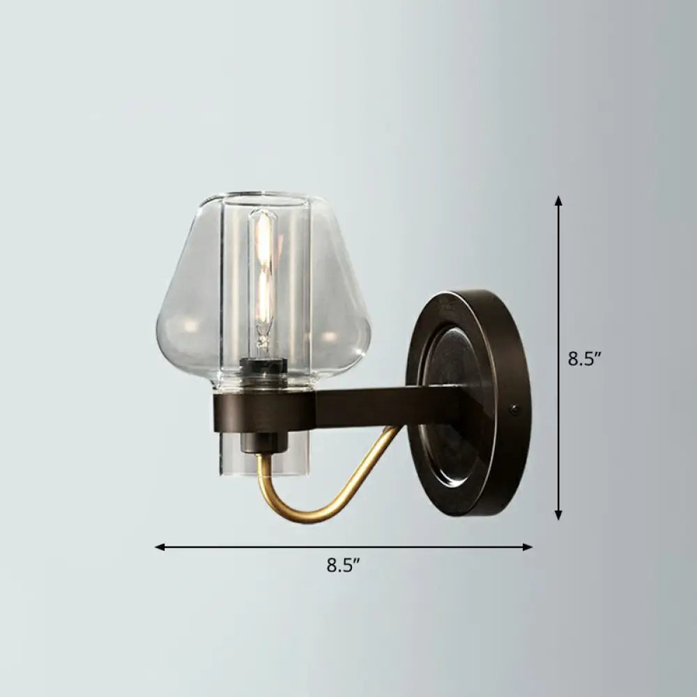 DecorBites™ Modern Conical Porch Wall Mount Glass Light Fixture with 1-Light