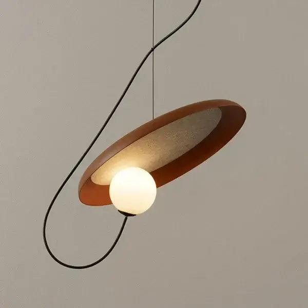Modern copper and black grid led pendant light dining room