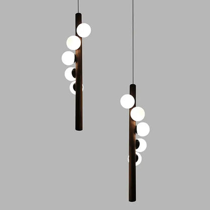 Modern copper and white glass pendant light living room burly wood